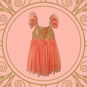 Pink and Gold Sequin Princess Dress